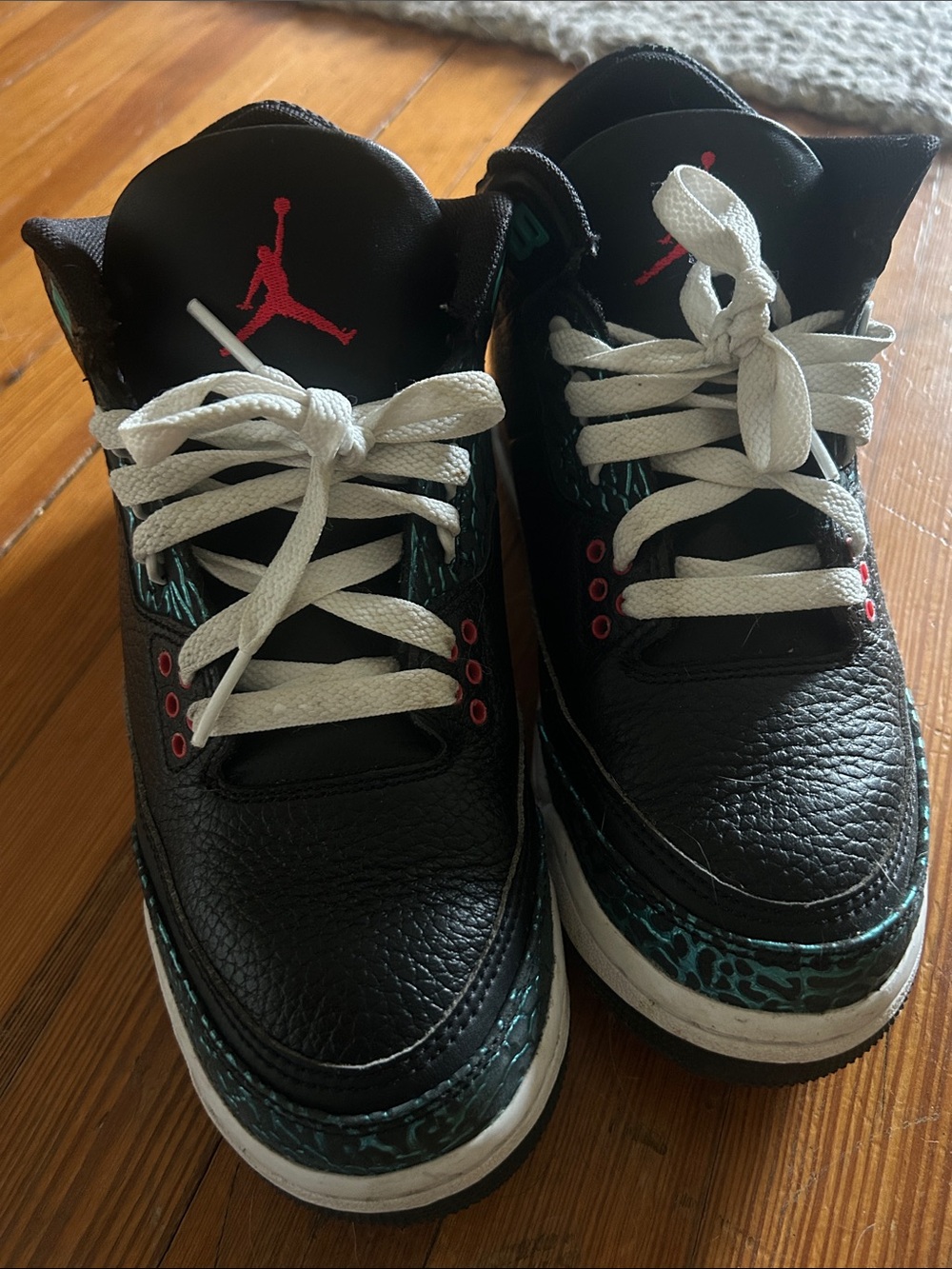 Jordan Kids Black with Teal Accent Basketball Sneakers